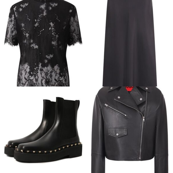 Glam Rock: кожа в сочетании с атласом и кружевом